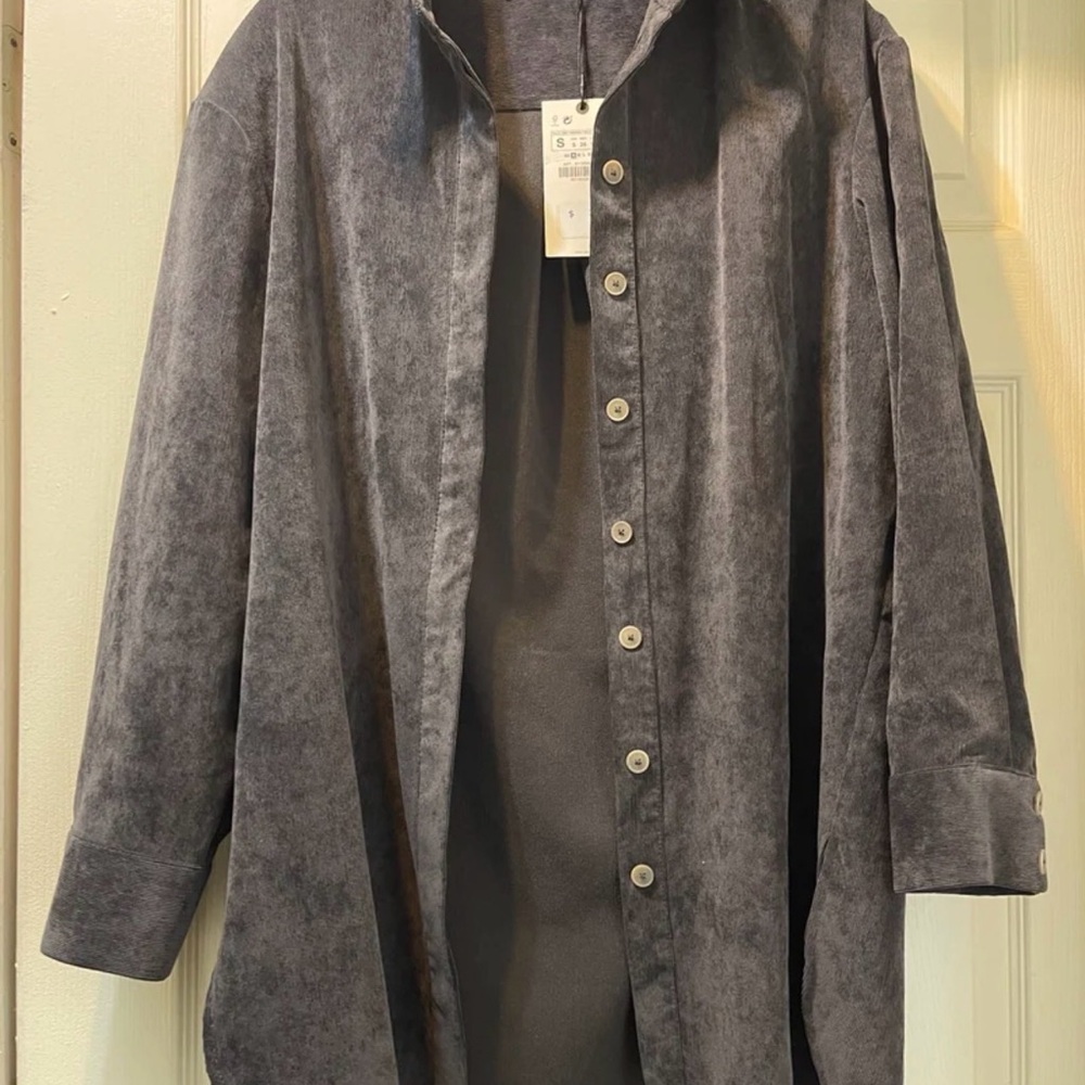 Zara Gray Button Down Shirt
